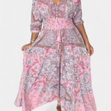 Vestido Casual de Verano Dunya con Escote en V