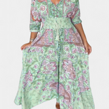Vestido Casual de Verano Dunya con Escote en V