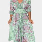 Vestido Casual de Verano Dunya con Escote en V