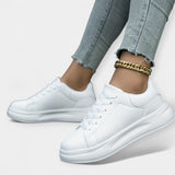 Zapatillas Deportivas de Cuero Blanco