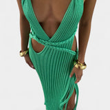 Vestido Maxi con Detalle de Cintura de Punto Cable Jamie