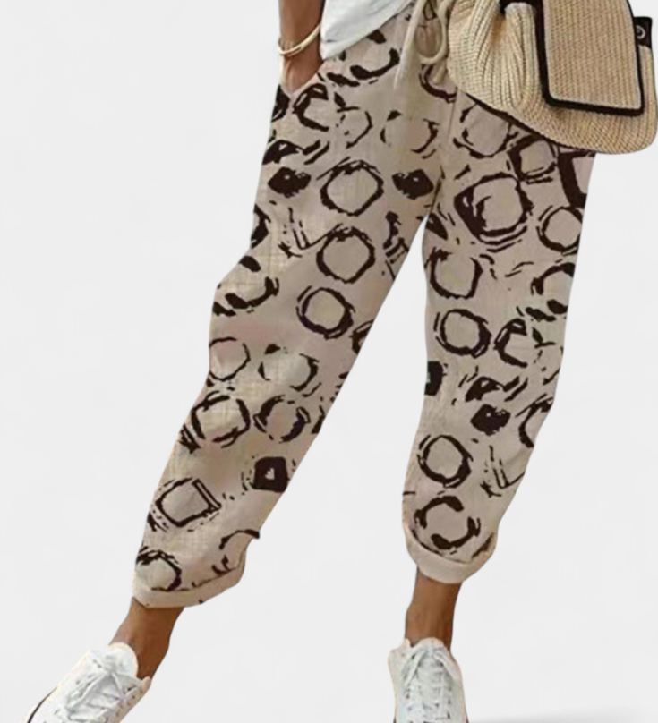 Mely Pantalones de Lino de Corte Relajado y Estilo Atemporal