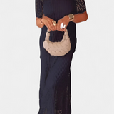 Vestido Balbina de Dos Piezas con Cuello Barco y Detalles Huecos
