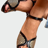 Sára Elegantes Sandalias Tejidas a Mano con Hebillas Cómodas