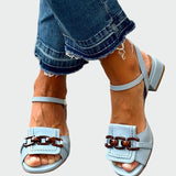 Karolína Sandalias Elegantes Minimalistas con Cadena