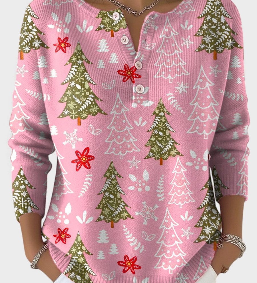 Sofía™ | Suéter navideño con botones decorativos