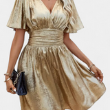 Vestido Adalee para Damas con Escote en V y Cintura Cruzada