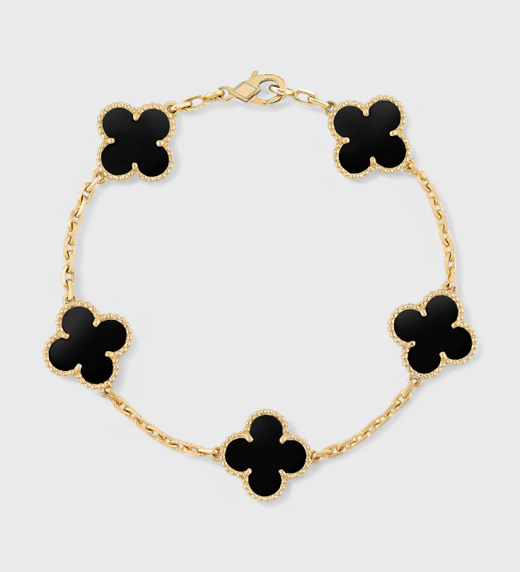 Pulsera con Motivo de Trébol y Elegancia Baño de Oro