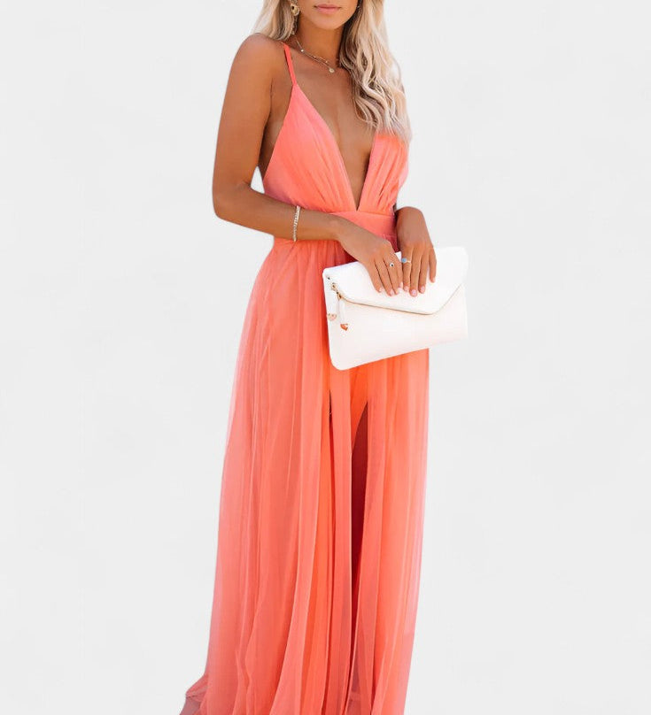 Vestido Maxi de Tul Sin Mangas Gergana