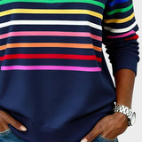 Raquel™ | Sudadera de rayas con media cremallera