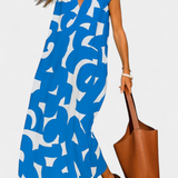 Vestido Casual Asela con Escote en V y Estampado Mixto