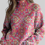 Claudia™ | Jersey floral de cuello alto