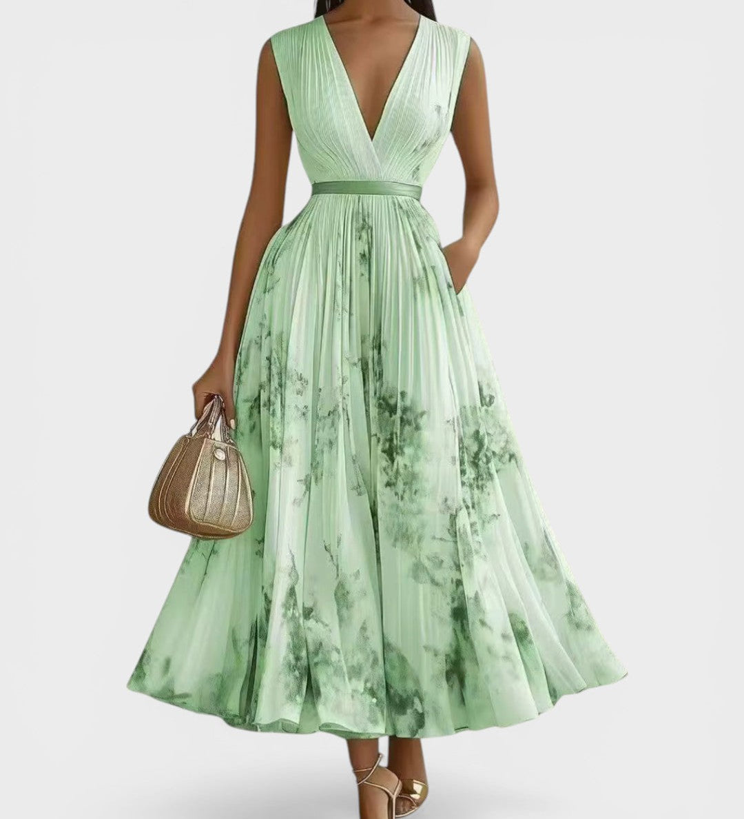 Ariadna™ | Vestido plisado floral elegante
