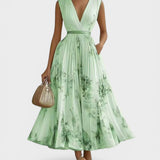 Ariadna™ | Vestido plisado floral elegante