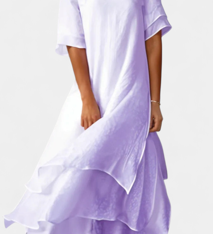 Vestido de Algodón Elegante y Capa de Eloise