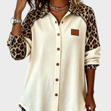 Juana™ | Camisa de botones con estampado leopardo