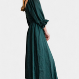 Vestido Petra de Dos Niveles con Cuerpo Fruncido y Mangas Abullonadas