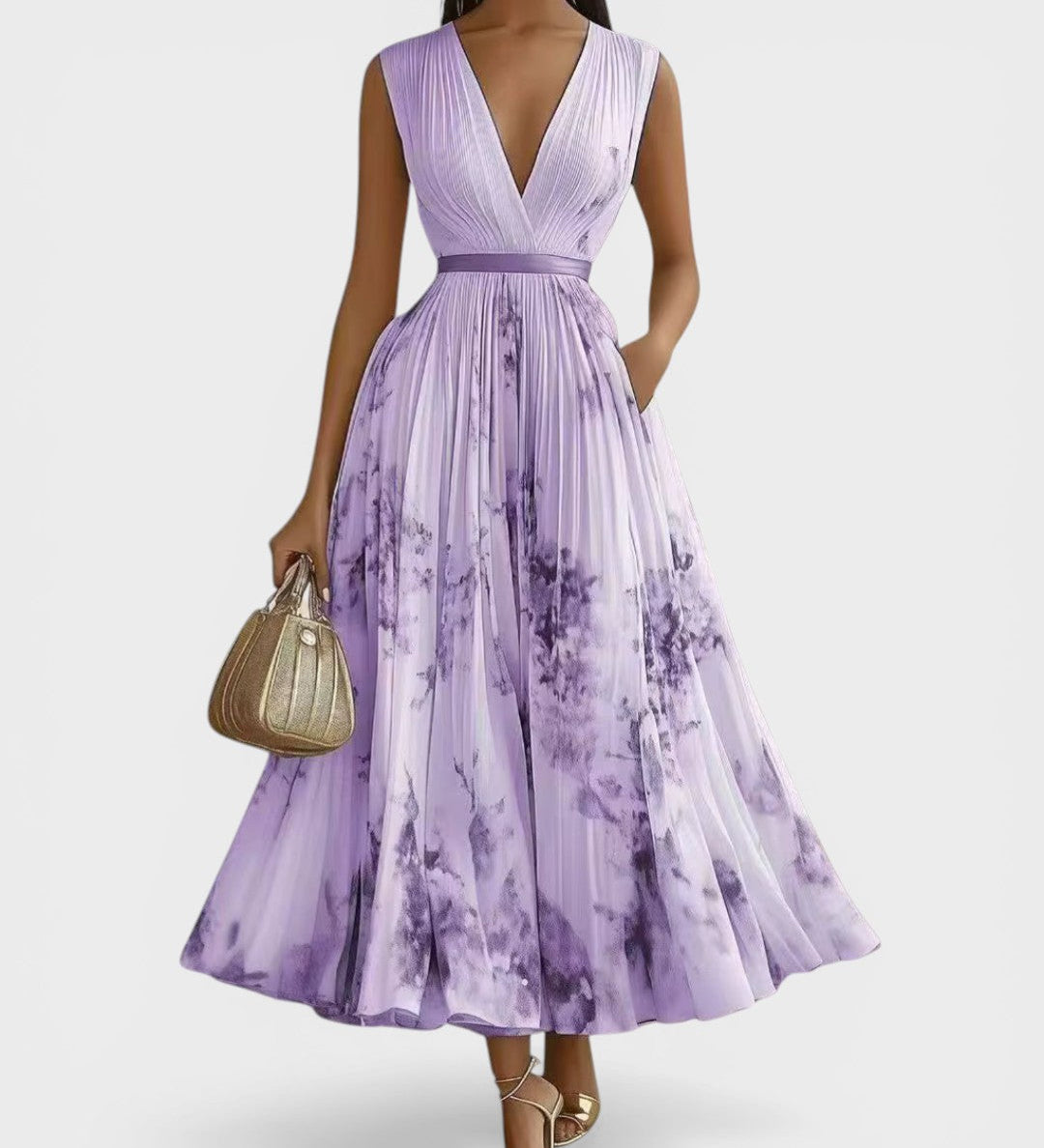 Ariadna™ | Vestido plisado floral elegante