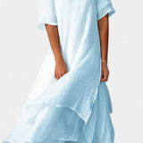 Vestido de Algodón Elegante y Capa de Eloise