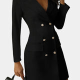 Vestido Blazer Doble Botonadura Heidi con Corte Estructurado