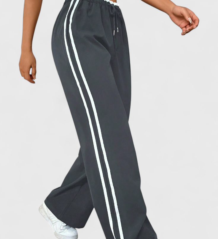 Alanys Pantalón Deportivo de Pierna Ancha con Detalle Lateral