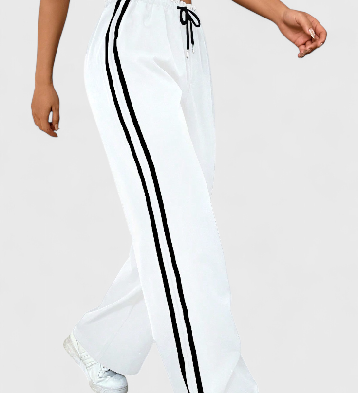 Alanys Pantalón Deportivo de Pierna Ancha con Detalle Lateral