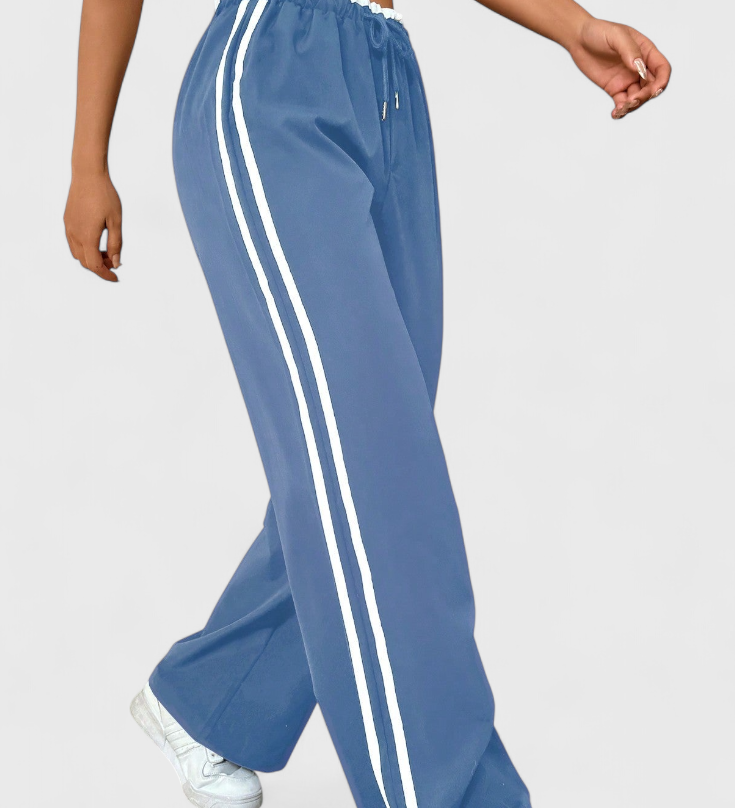 Alanys Pantalón Deportivo de Pierna Ancha con Detalle Lateral