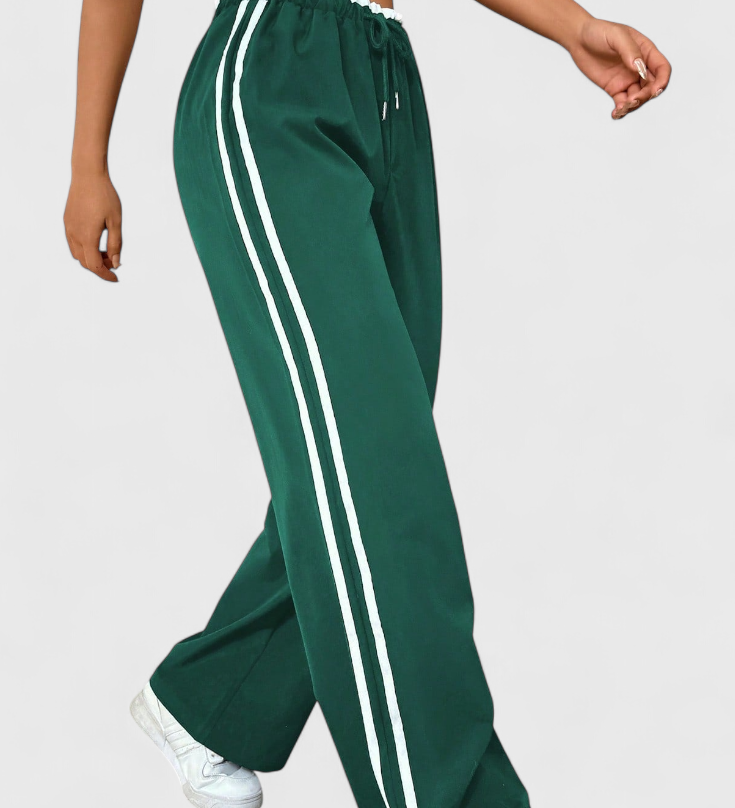 Alanys Pantalón Deportivo de Pierna Ancha con Detalle Lateral