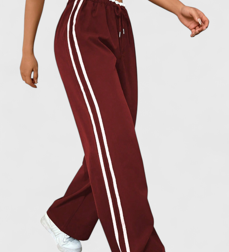 Alanys Pantalón Deportivo de Pierna Ancha con Detalle Lateral