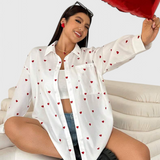 Blusa de Algodón Bordada Rhiannon con Corazones