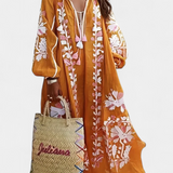 Vestido Floral de Manga Larga Alessia en Estilo Bohemio