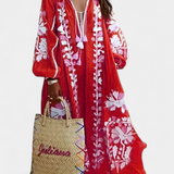 Vestido Floral de Manga Larga Alessia en Estilo Bohemio