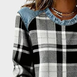 Marta™ | Sudadera con parches a cuadros