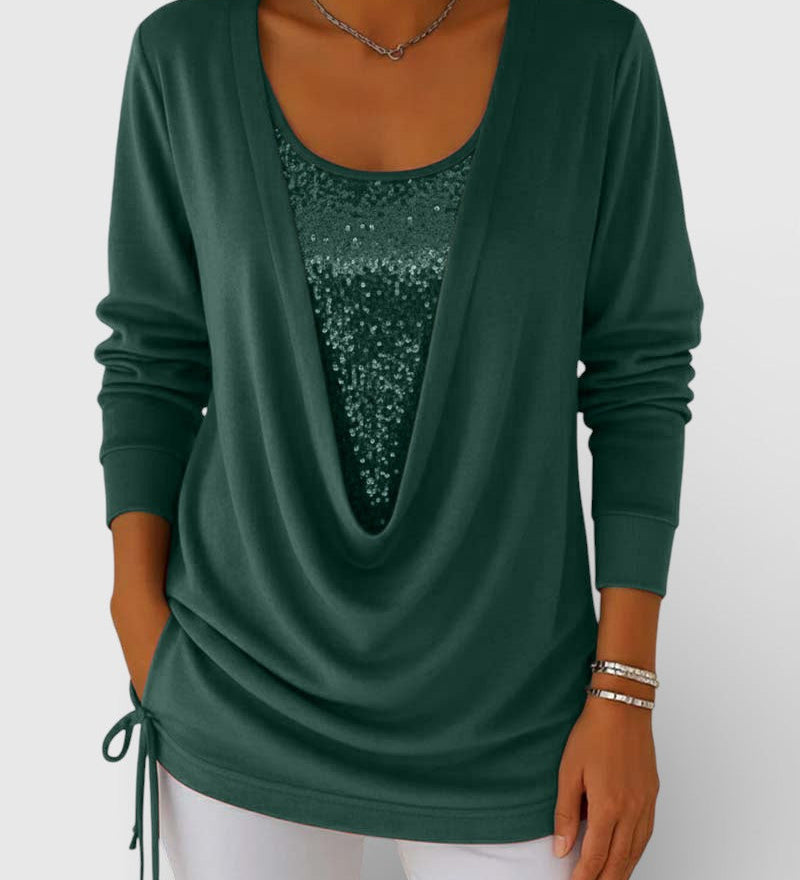 Lucía™ | Top bicolor de lentejuelas premium