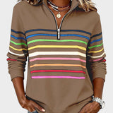 Raquel™ | Sudadera de rayas con media cremallera