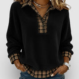 Lara™ | Jersey con detalle de cuadros