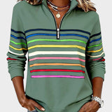 Raquel™ | Sudadera de rayas con media cremallera