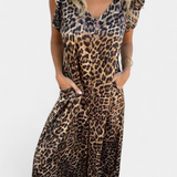 Mono Isela con Escote en V y Estampado de Leopardo