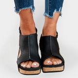 Sandalias de ante con plataforma
