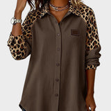 Juana™ | Camisa de botones con estampado leopardo