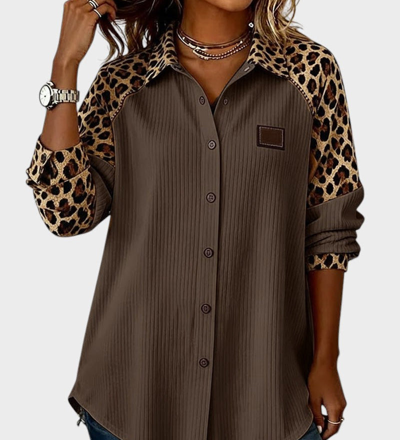 Juana™ | Camisa de botones con estampado leopardo