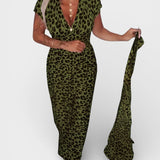 Elena™ | Vestido leopardo de escote en V