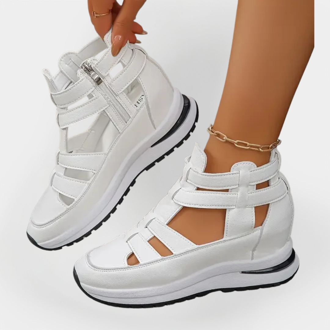 Elegantes Sandalias de Verano con Tacón y Cierre Lateral
