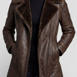 Victoria™ | Chaqueta de cuero forrada de borrego