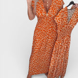 Elena™ | Vestido leopardo de escote en V