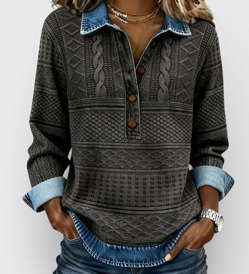 Rosenda™ | Sudadera elegante con medio botón