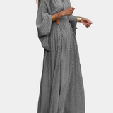 Vestido Maxi Geométrico Anelia con Escote en V