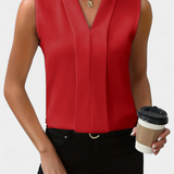 Blusa Sin Mangas Nele con Escote en V y Corte Fluido