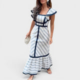 Irene™ | Vestido maxi retro a rayas elegante