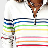 Raquel™ | Sudadera de rayas con media cremallera